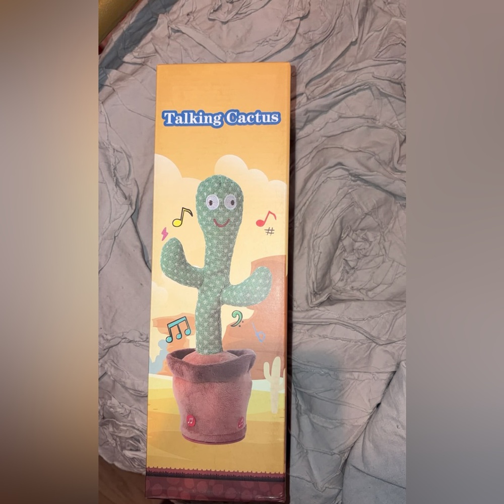 NIB: Talking Cactus Plush Toy - Green